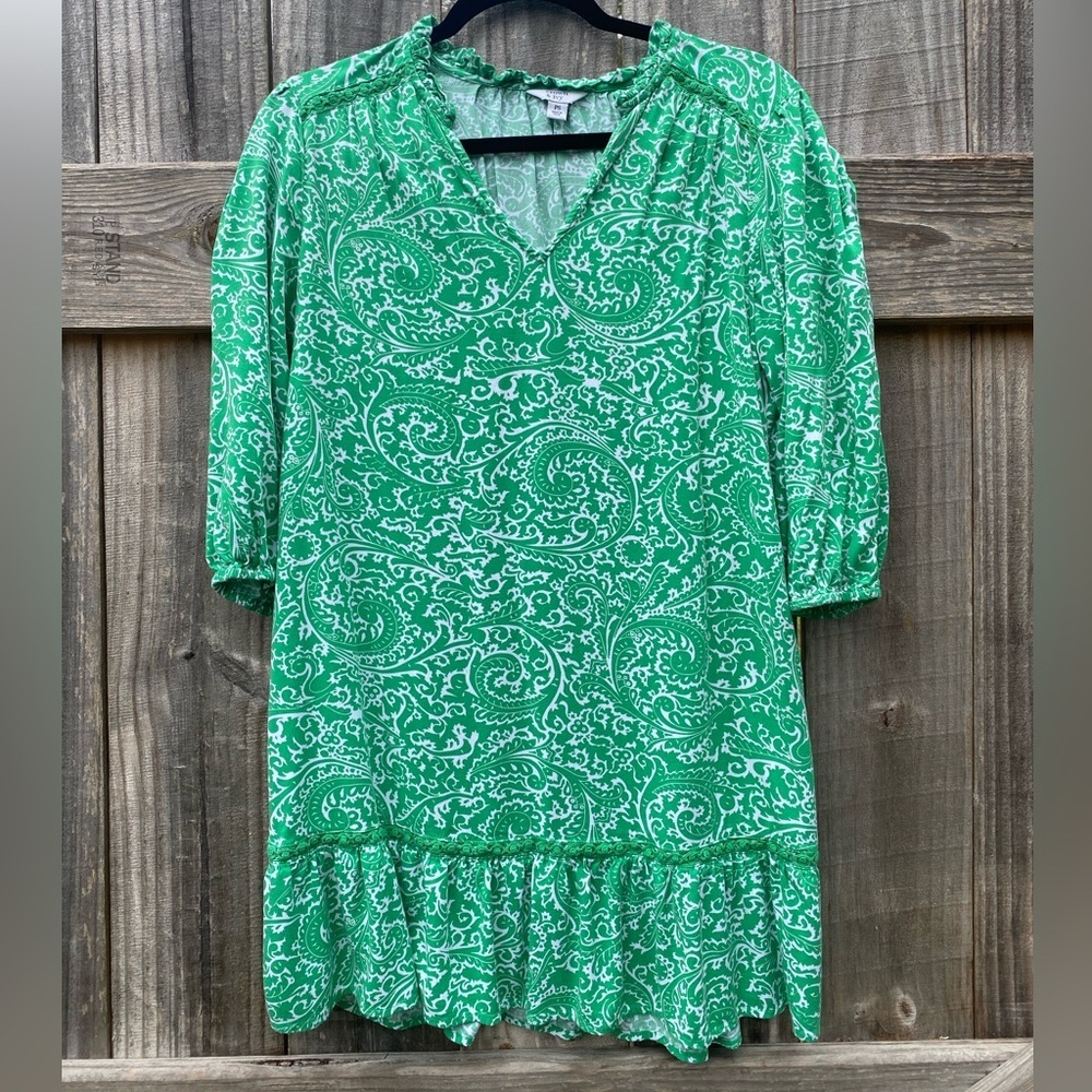 Crown & Ivy Green Paisley Dress Size SP